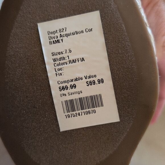 SOLD NEW Steven New York Ramey Raffia Platform Sandal Cream White Size 7.5 - Picture 12 of 12